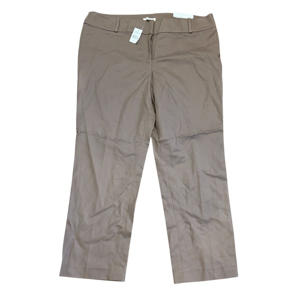 Loft Marisa Ankle Pants Womens Size 14 Brown Stretch